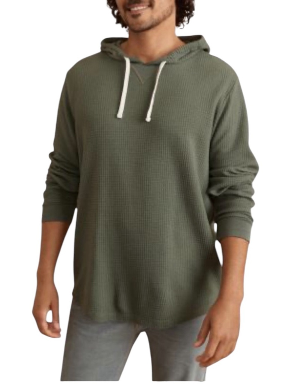 Marine Layer Waffle Knit Hoodie XL Green